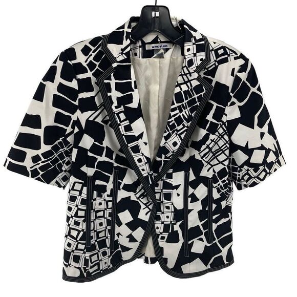 NYGARD Collection Women's Cotton Fully Lined Jacket Blazer Black and White Small - Picture 12 of 12